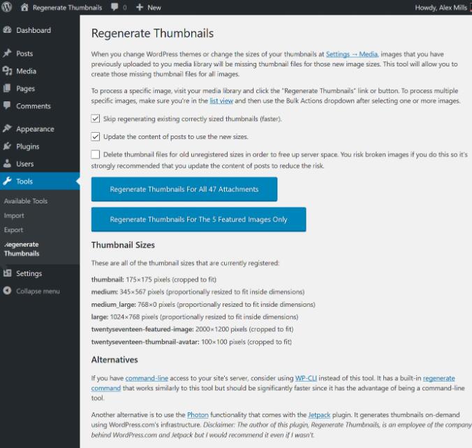 Regenerate Thumbnails 一款重新生成网站缩略图的插件 汉化